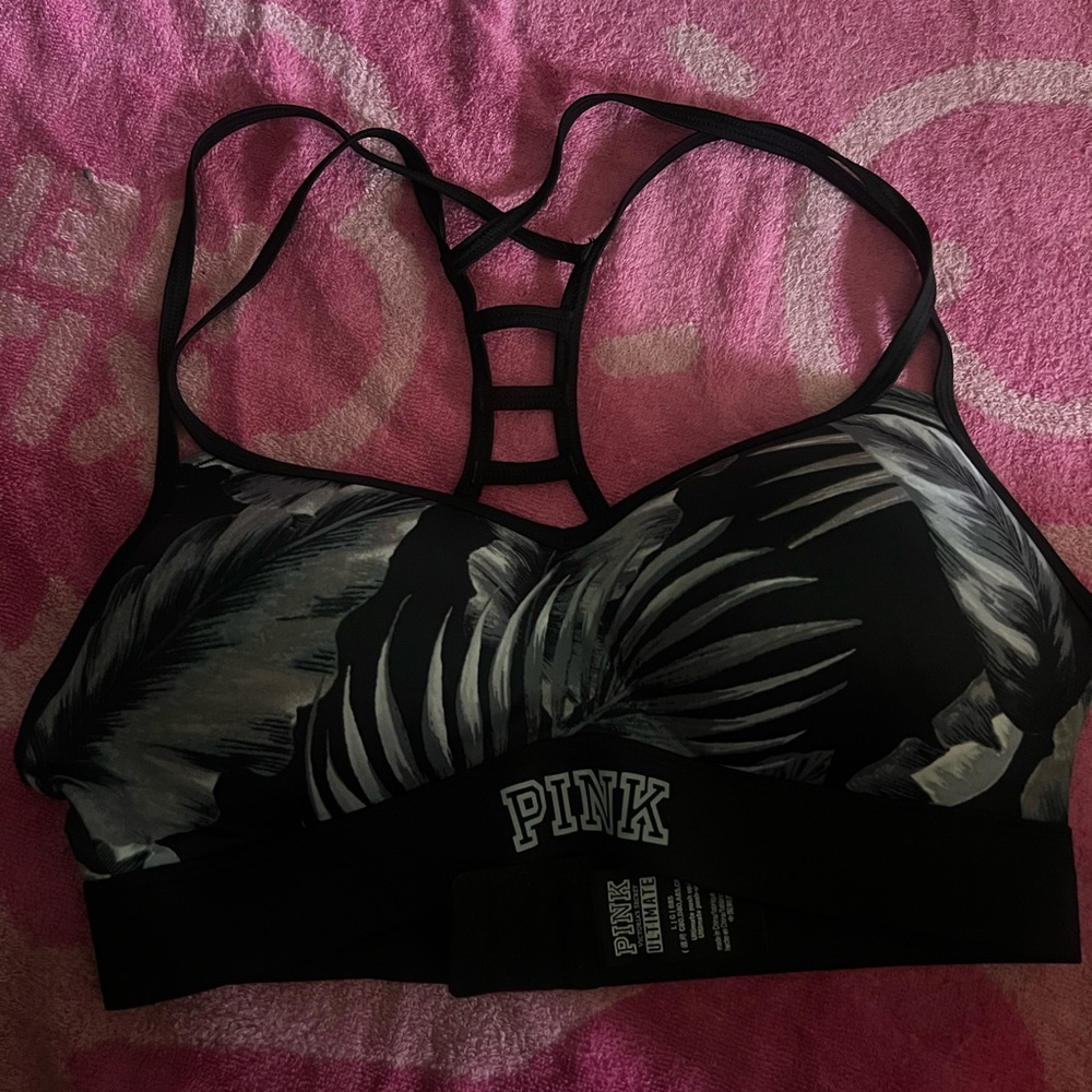 Victoria's Secret Pink Black and White Sports Bra